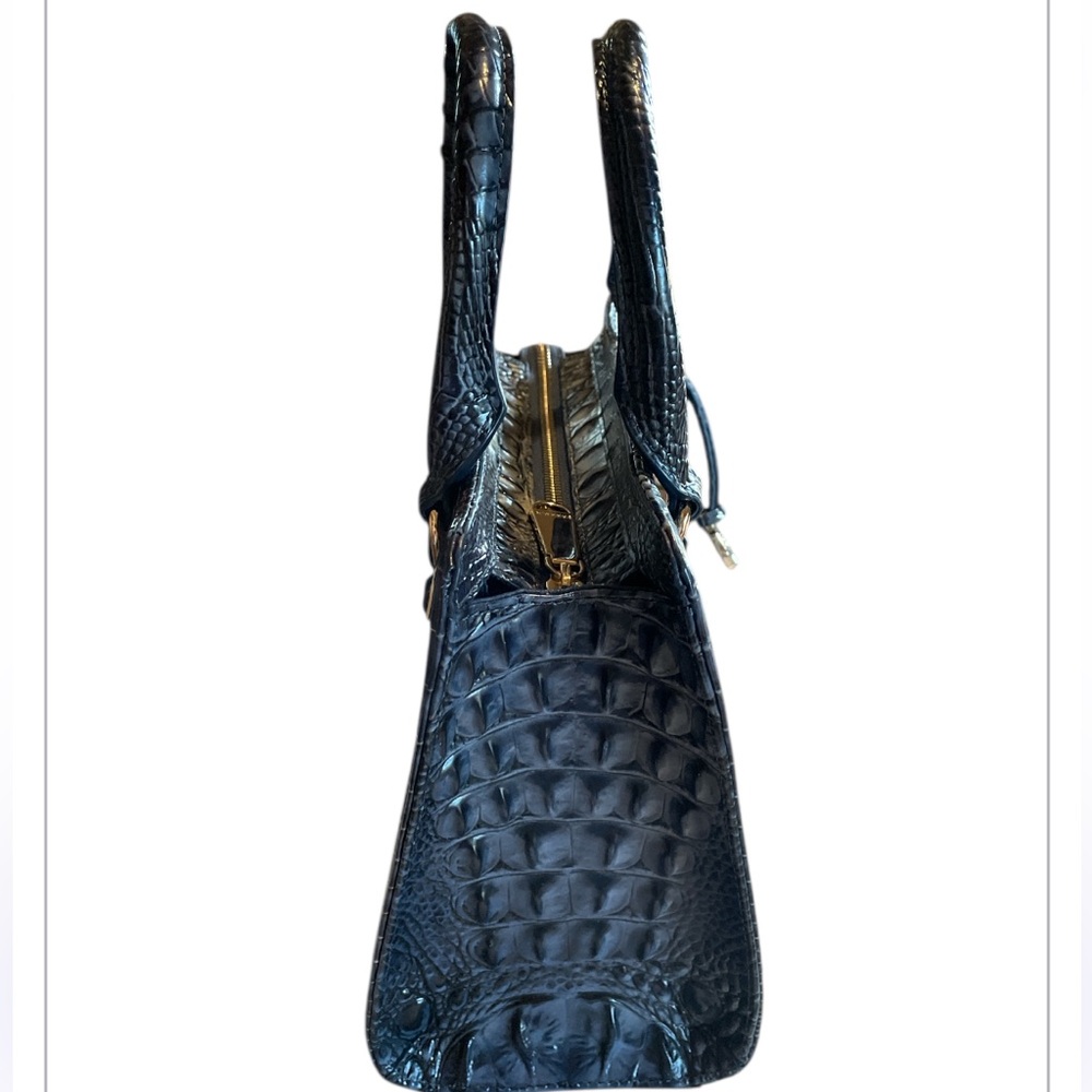 Brahmin Blue Croc-Embossed Satchel - Picture 5 of 11